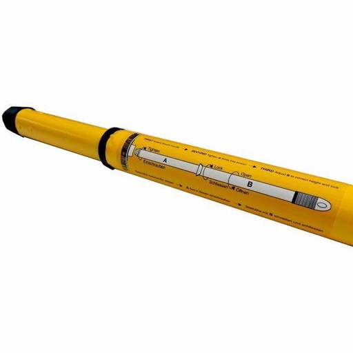 Teleskopstiel aus Aluminium, gelb lackiert mit Gewinde | 0,80 - 1,40 m