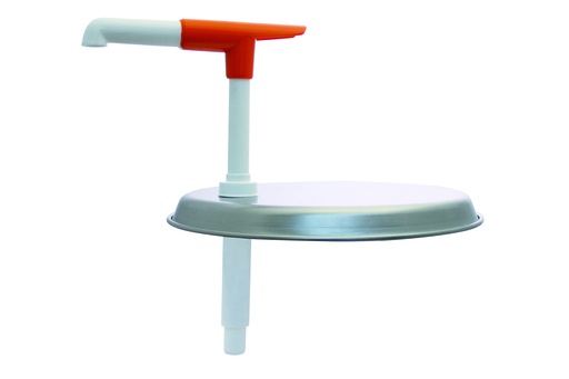 Deckel mit Pumpe aus Aluminium, Ø 280 mm, weiß/orange