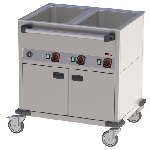 Bain-Marie-Wagen-Fahrbar 2x GN 1/1