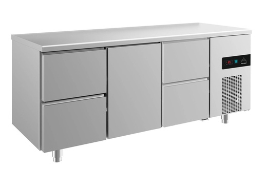 Kühltisch -2 bis +8°C 1865x700x850mm mit 1x Tür und 2x zwei Schubladen