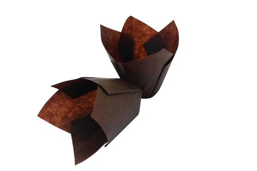 Muffinform Tulpe aus Papier, Ø 50 mm, braun