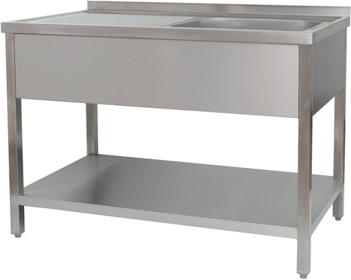 Spültisch 1200 x 700 x 850 mm 1 Becken rechts, mit Grundboden  700 mm Tiefe