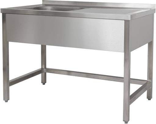 Spültisch 1200 x 600 x 850 mm 1 Becken links, Ohne Grundboden  600 mm Tiefe