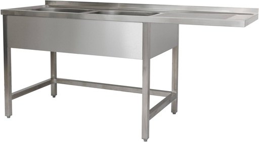 Spülzentrum 1900 x 700 x 850 mm 2 Becken links, mit Grundboden      900 mm Tiefe