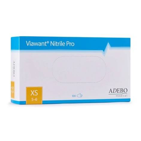 Einweghandschuhe Nitril puderfrei, blau, "Viawant Nitrile Pro", 100 Stück/Box | Größe XS