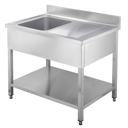 Spültisch / 1 Becken links und Abtropffläche, 1200 x 700 mm