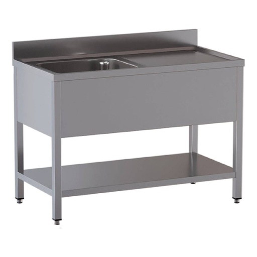 TOPLINE Spültisch / 1 Becken links + Abtropffläche, 1200 x 600 mm