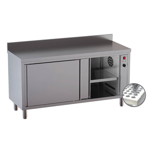 TOPLINE Wärmeschrank / 2 Schiebetüren & Aufkantung, 2000 x 700 mm