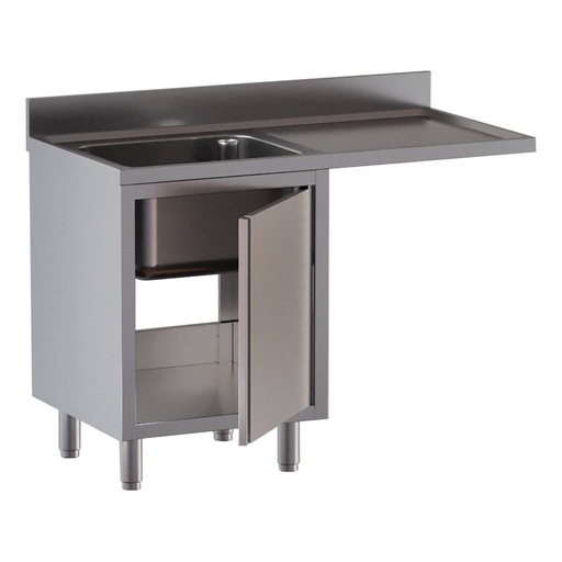 TOPLINE Spülcenter / 1 Becken links mit Flügeltür, 1200 x 600 mm