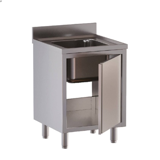 TOPLINE Spülschrank / 1 Becken mit Flügeltüren, 800 x 600 mm