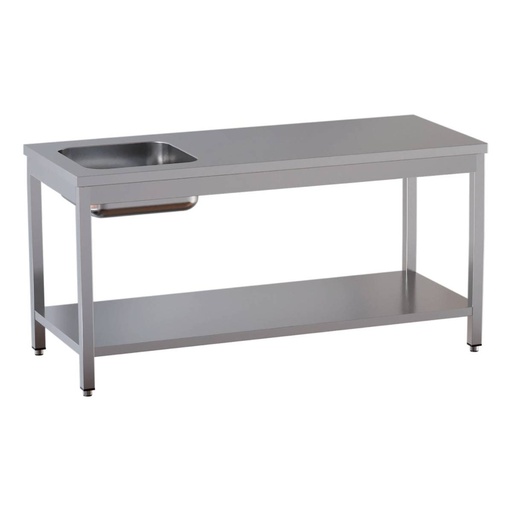TOPLINE Cheftisch / Becken links, 1800 x 700 mm
