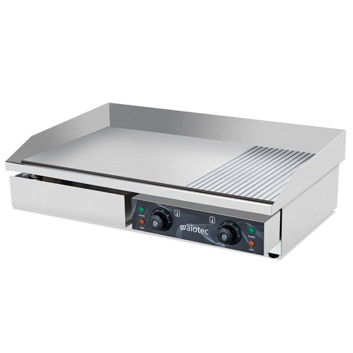 Elektro Grillplatte, Grillfläche 1/3 gerillt und 2/3 glatt, 730 x 510 mm