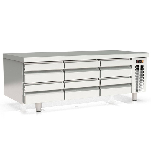 TOPLINE Unterbaukühltisch (Slim) / 3-fach GN 1/1 mit 6 Schubladen, 1600 x 700 mm