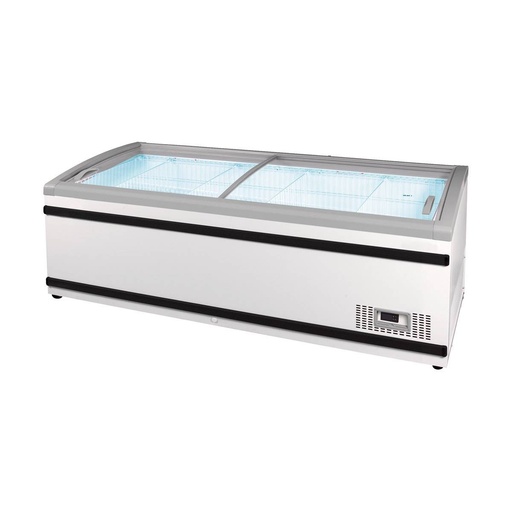 TOPLINE Tiefkühltruhe 900 mit Glasschiebedeckel, Weiß, LED, 1700 x 885 mm