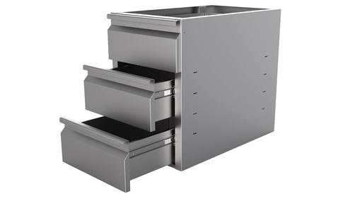 Schubladenreihe 3 Schuben für Tisch, 400 x 560 x 570 mm