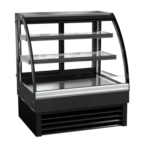 900 Kühlvitrine rund, 900 x 680 x 1200 mm, 175 L, schwarz