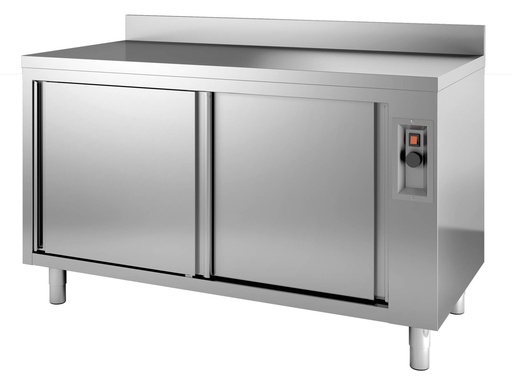 700 Wärmeschrank mit Aufkantung aus Edelstahl, 1400 x 700 x 850 mm
