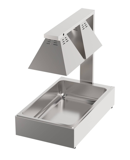 Wärmelampe 2 Lampen GN 1/1 aus Edelstahl, 343 x 559 x 569 mm