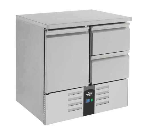 Kühltisch 1 TÜR/2 aus Edelstahl, 900 x 700 x 875 mm