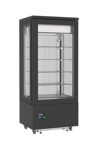 Gekühltes Gebäckvitrine, 800 x 660 x 1870 mm, schwarz