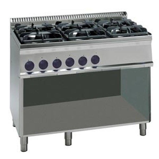 KBS Gas-Herd 30kW 6 Brenner offener Unterbau