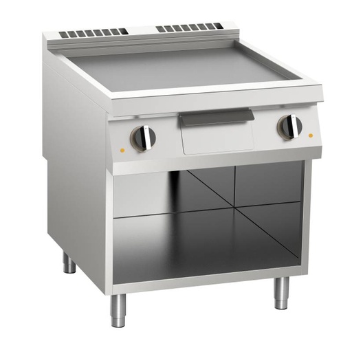 KBS Elektro-Grillplatte glatt aus Edelstahl 10,8kW mit 2 Heizzonen offener Unterbau
