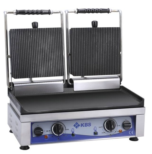 KBS Kontaktgrill Grillfläche 52x24 cm oben gerillt & unten glatt 2 Heizzonen