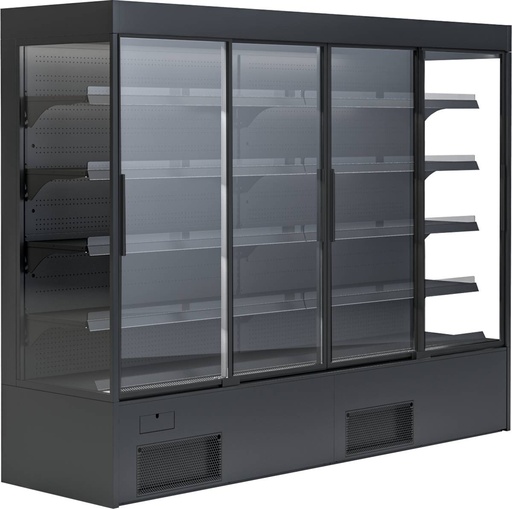 KBS Wandkühlregal Variant 257 Black Line mit Glasschiebetüren