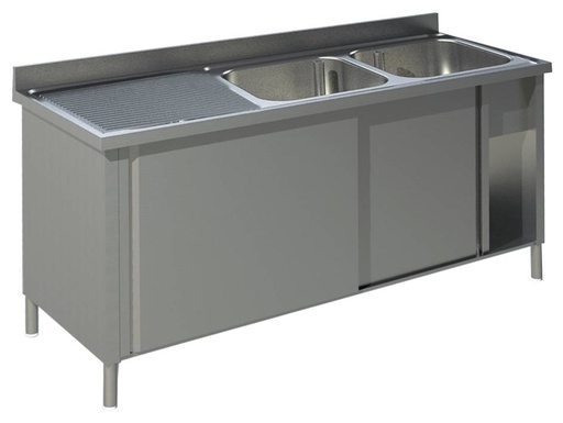 KBS Spülschrank mit Schiebetüren B 180cm - Becken rechts