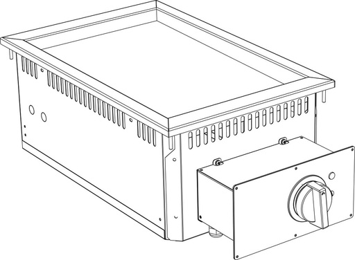 KBS Elektro Grillplatte Grillfläche gerillt verchromt Drop In 700 Breite 600mm