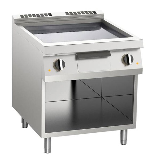 KBS Gas-Grillplatte glatt aus Edelstahl 21kW mit 2 Heizzonen offener Unterbau