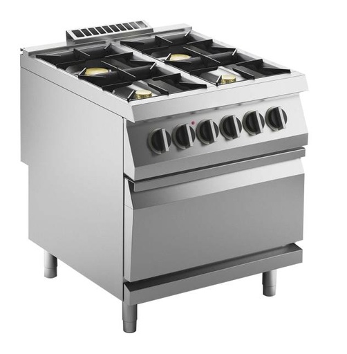 KBS Gas-Herd 4 Brenner 27 kW mit Elektro-Ofen 6kW