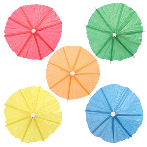 144 Deko-Picker 10 cm farbig sortiert "Eisschirmchen uni"
