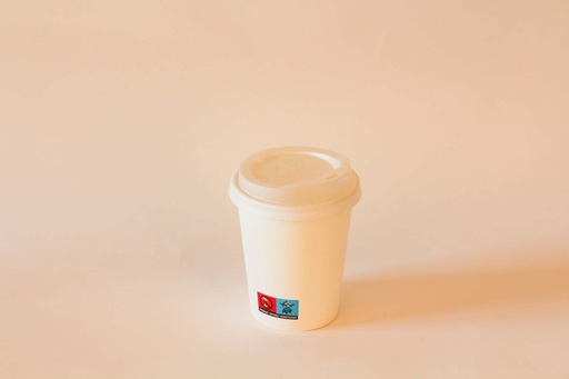 Kaffeebecher Ø80mm/200ml mit Deckel CPLA weiß / weiß / 1000 Stk.