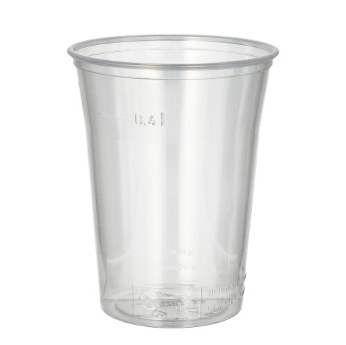 75 Trinkbecher, PS 0,4 L Ø 9,5 cm · 12 cm klar mit Schaumrand