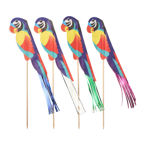 100 Deko-Picker 18 cm "Papagei"