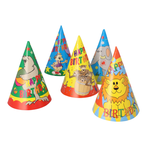 5 Hütchen "Happy Birthday"
