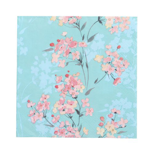 20 Servietten, 3-lagig 1/4-Falz 33 cm x 33 cm "Flower Tendril"