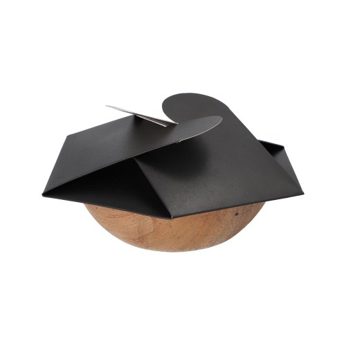 25 Schalen, Palmblatt rund 900 ml Ø 21 cm · 6 cm natur/schwarz mit separatem Flower-Lid