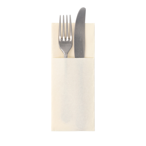 50 Servietten "ROYAL Collection" 40 cm x 30 cm champagner mit Besteckfalz