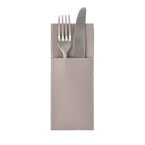 50 Servietten "ROYAL Collection" 40 cm x 30 cm grau mit Besteckfalz