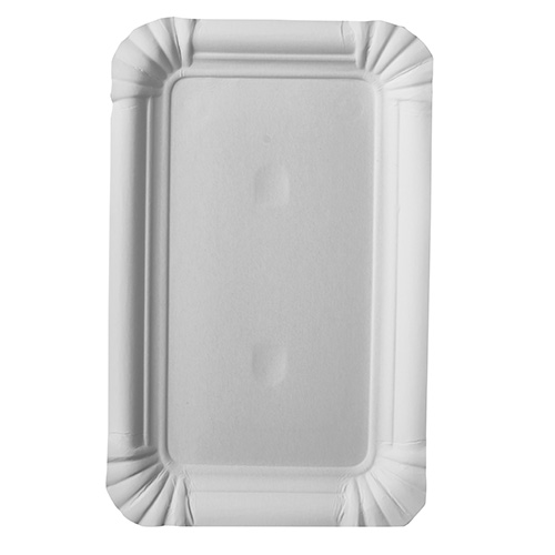 25 Teller, Pappe "pure" eckig 10 cm x 16 cm weiss
