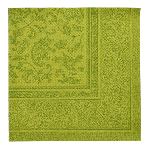 20 Servietten "ROYAL Collection" 1/4-Falz 40 cm x 40 cm olivgrün "Ornaments"