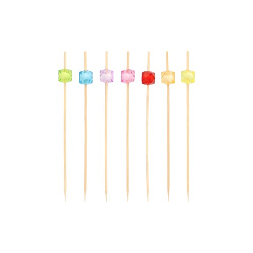 100 Fingerfood - Picker 12 cm farbig sortiert "Square"