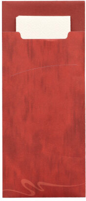 520 Bestecktaschen 20 cm x 8,5 cm bordeaux inkl. weißer Serviette