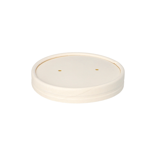 50 Deckel für Suppenbecher, Pappe "To Go" rund Ø 9,9 cm weiss
