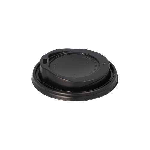 100 Dom-Deckel, PS "To Go" rund Ø 9 cm · 2,4 cm schwarz