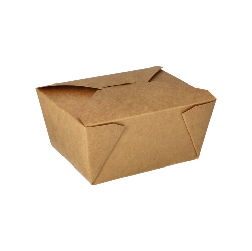 50 Lunchboxen, Pappe "pure" 750 ml 6,4 cm x 9 cm x 11,3 cm braun