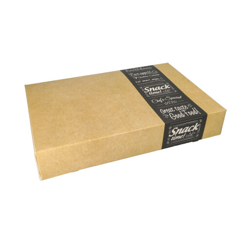 10 Transport- und Catering-Kartons "pure" eckig 8 cm x 31,5 cm x 46,2 cm "Good Food" mittel