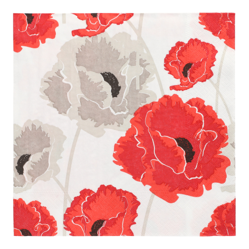 20 Servietten, 3-lagig 1/4-Falz 40 cm x 40 cm "Poppy"